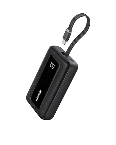 Anker Portable Charger, 10,000mAh 30W Power Bank, USB-C in and Out Fast Charging Battery Pack, Travel Essential Phone Power Bank, for iPhone 17/16, Galaxy and More