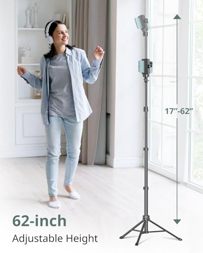 Sensyne Phone Tripod & Selfie Stick, Extendable Cell Phone Tripod Stand with Wireless Remote and Phone Holder, Compatible with iPhone Android Phone, Camera…