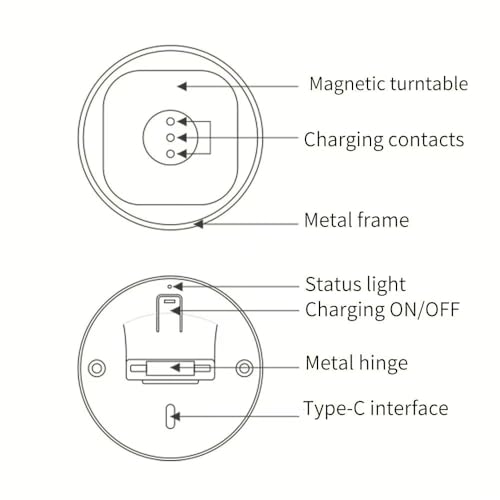 EMONITA Magnetic Charging Stand with Protective Case