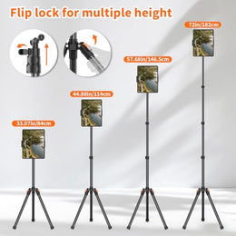 XXZU 72-Inch Aluminum Tablet Floor Stand Tripod for iPad