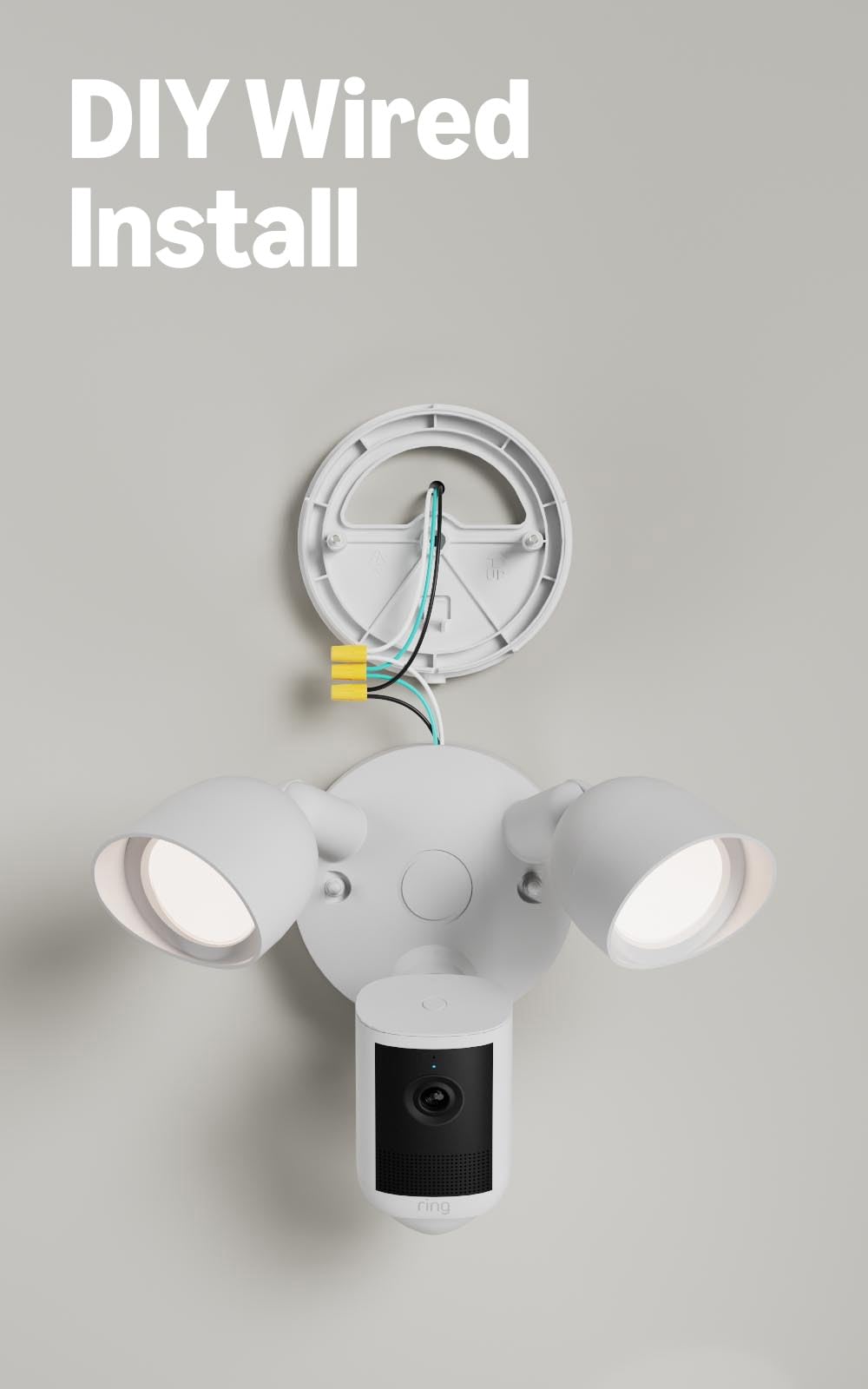 Ring Floodlight Cam 2K Wired Security Camera - White