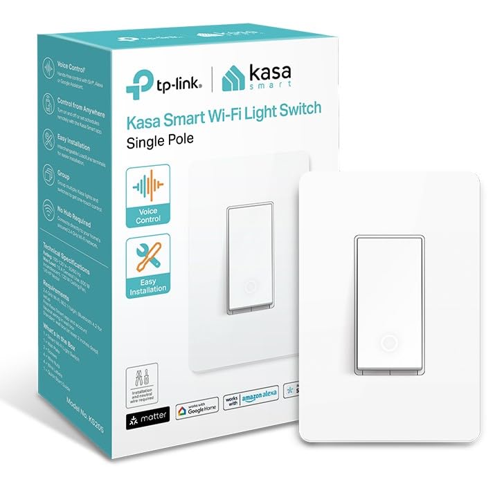 TP-Link Kasa HS200 Wi-Fi Smart Light Switch, 15A