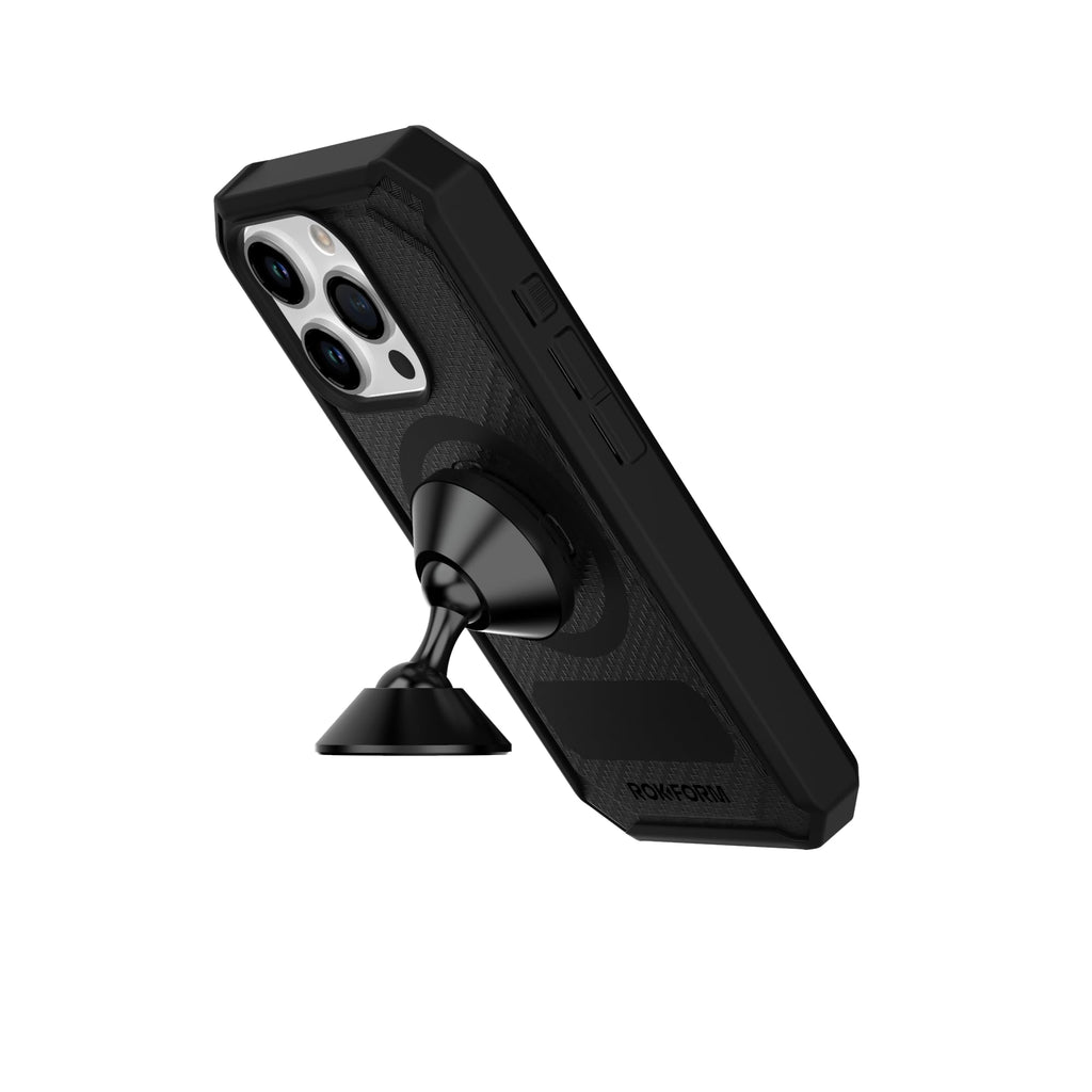 Rokform - Adjustable Magnetic Car Mount, 360 Degree Swivel with 3M VHB Tape, Cell Phone Holder, Aluminum Dashboard Phone Mount Stand for Truck Car & Van (Black)
