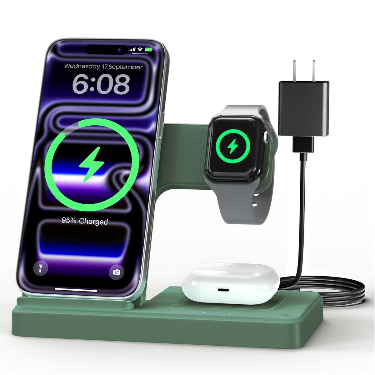 3-in-1 Wireless Charging Station for Apple Devices