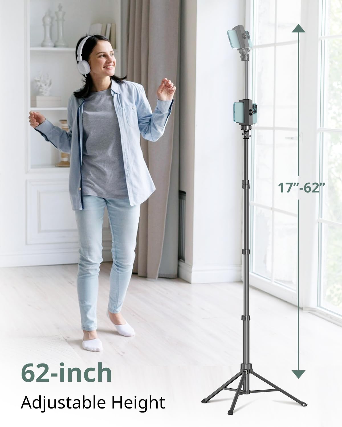 Sensyne Phone Tripod & Selfie Stick, Extendable Cell Phone Tripod Stand with Wireless Remote and Phone Holder, Compatible with iPhone Android Phone, Camera…