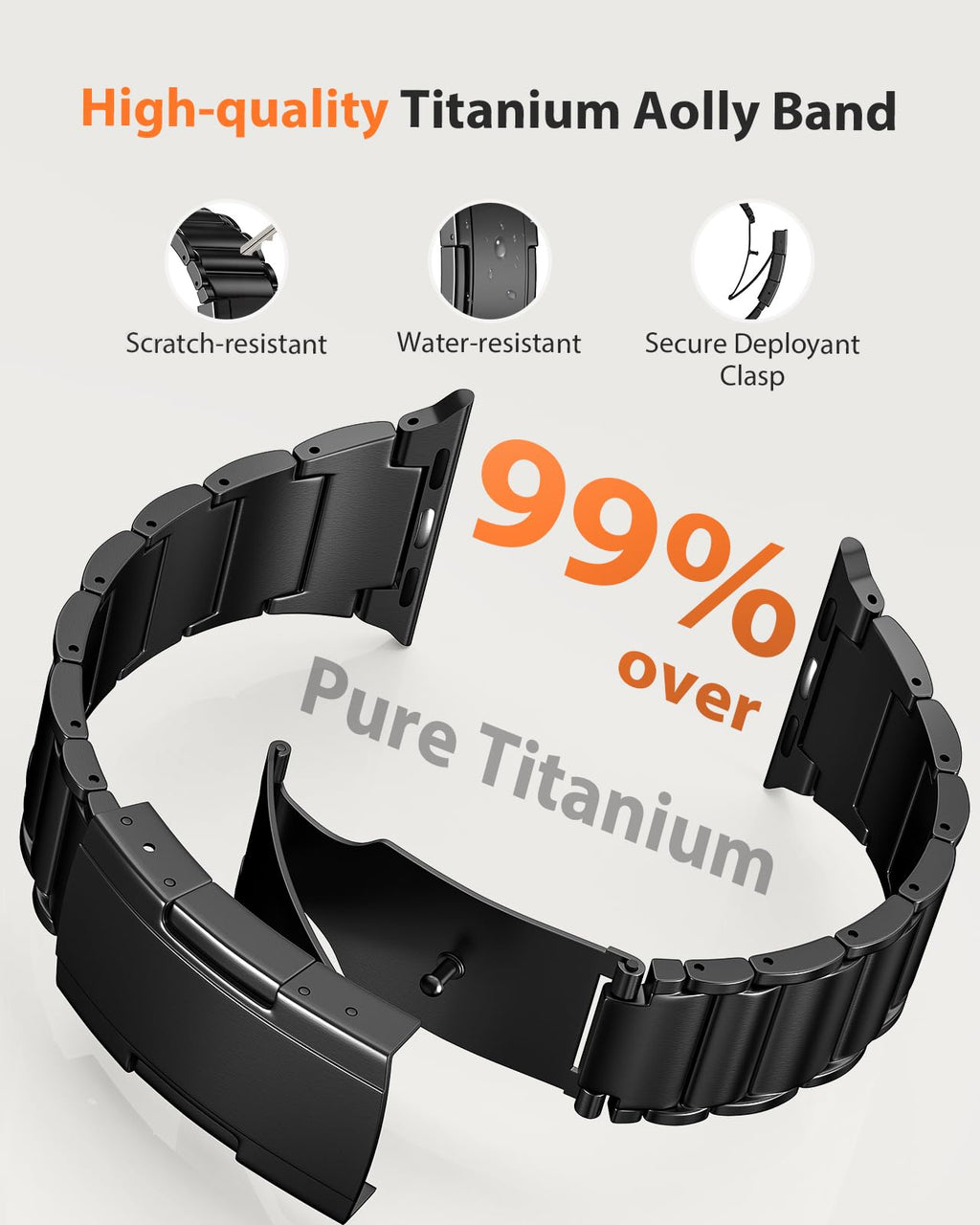 ZABUDUO Titanium Apple Watch Band for 42–49mm Models
