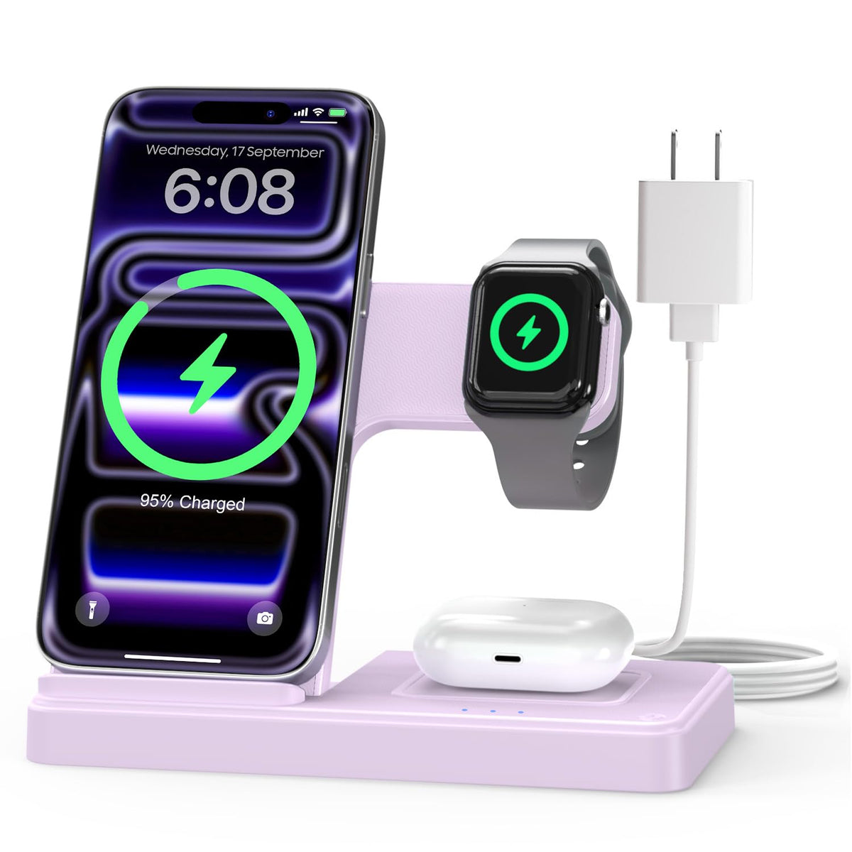 3-in-1 Wireless Charging Station for Apple Devices