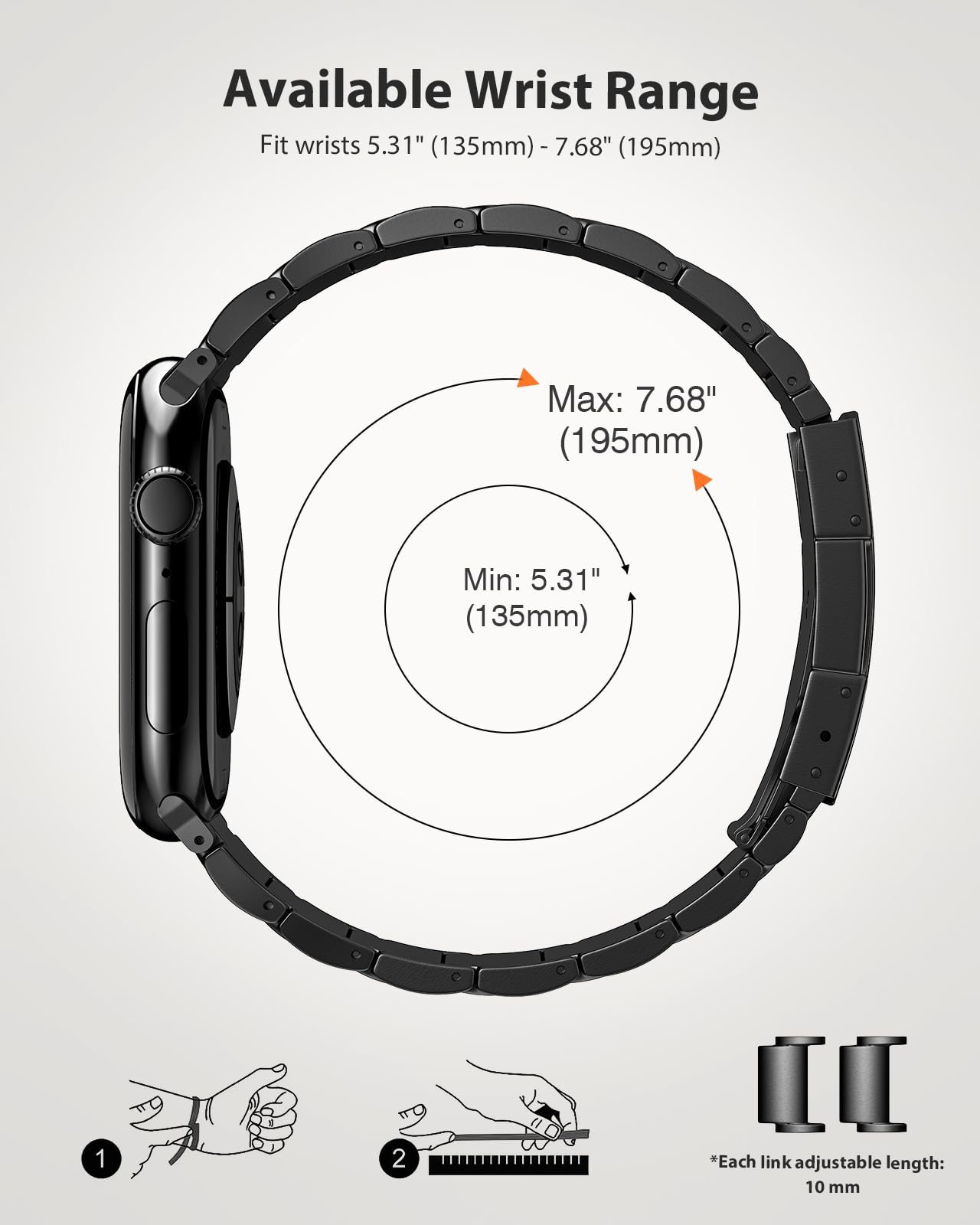 ZABUDUO Titanium Apple Watch Band for 42–49mm Models