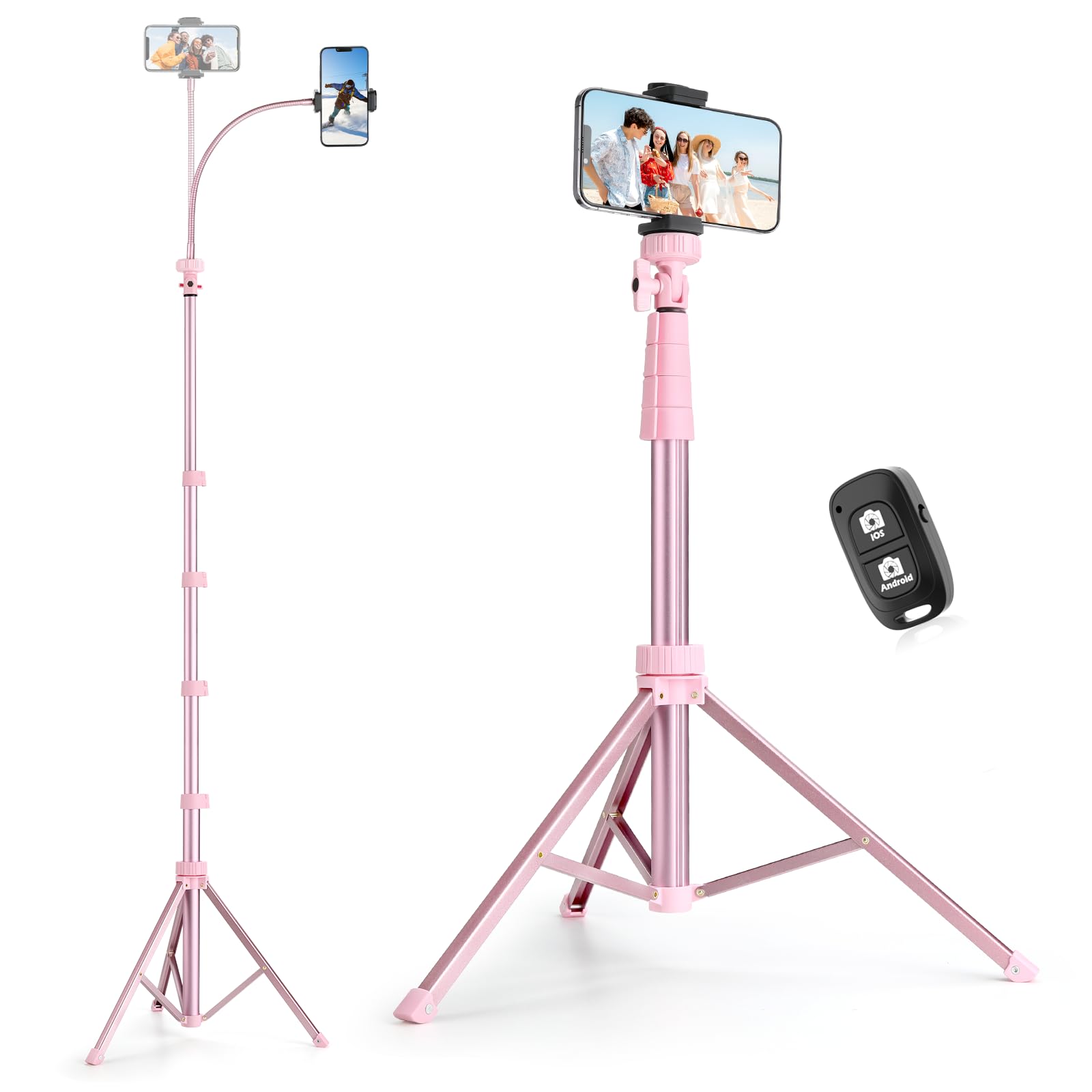 Sensyne Phone Tripod & Selfie Stick, Extendable Cell Phone Tripod Stand with Wireless Remote and Phone Holder, Compatible with iPhone Android Phone, Camera…