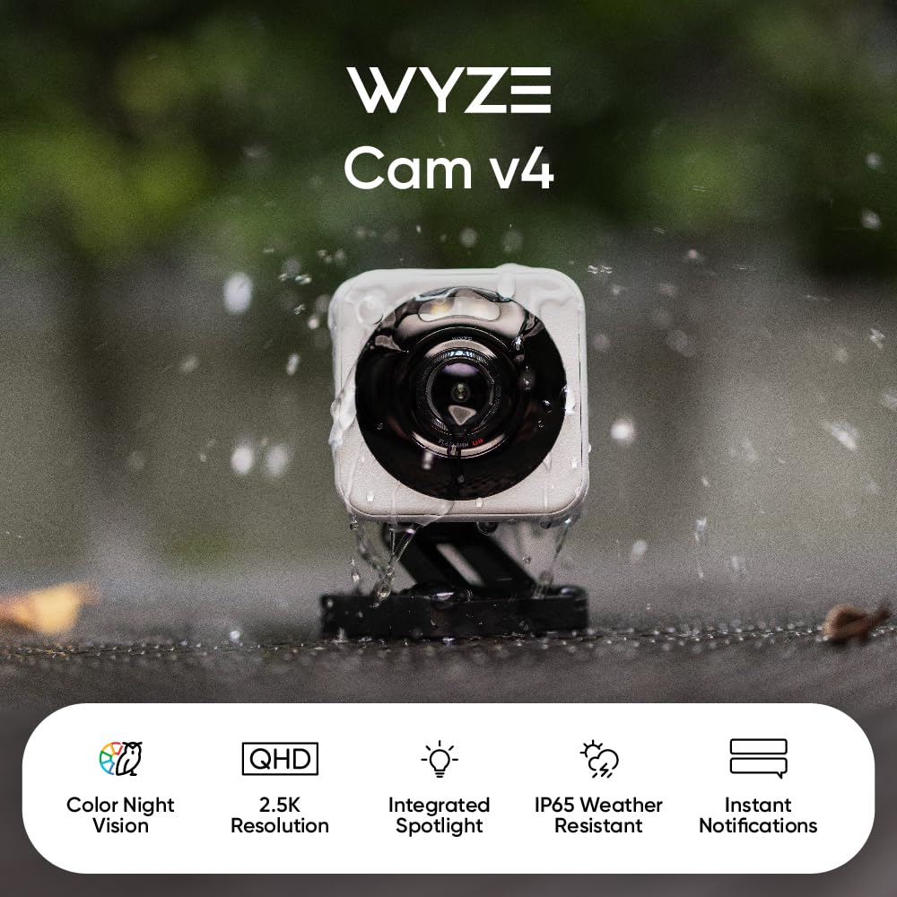 Wyze Cam v4 2K Indoor & Outdoor Smart Security Camera