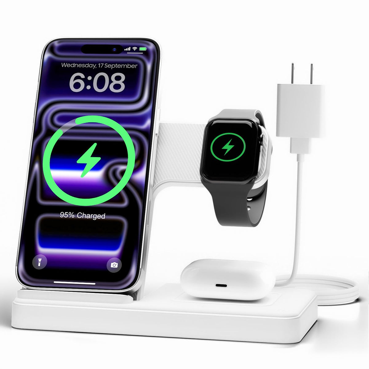 3-in-1 Wireless Charging Station for Apple Devices