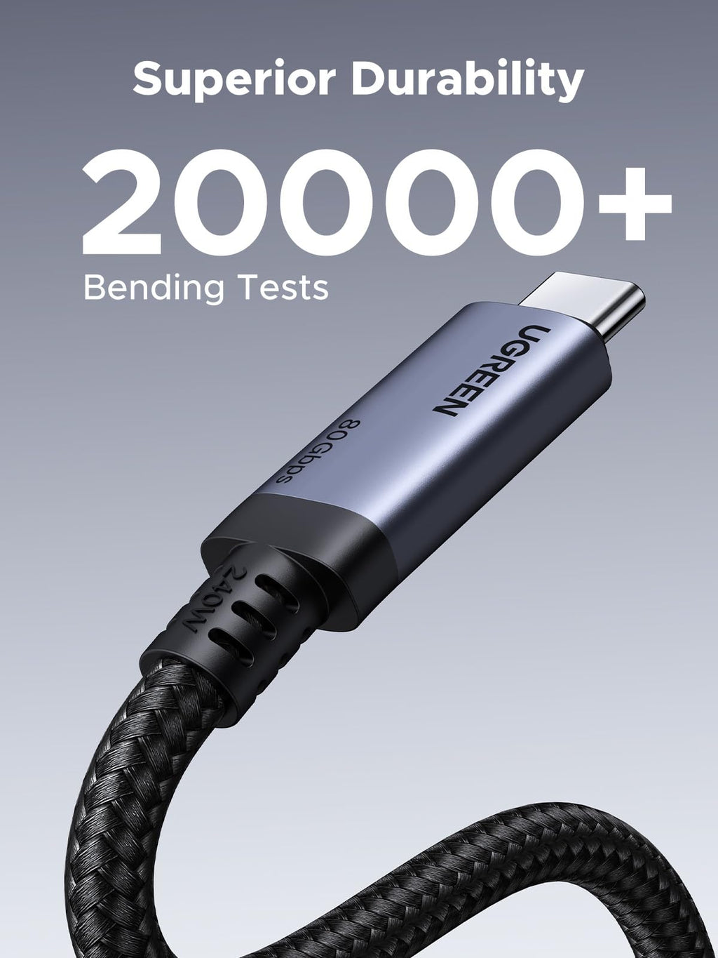 UGREEN 240W USB C to USB C Cable for Thunderbolt 5, USB4 Gen4 80Gbps, 3.3ft