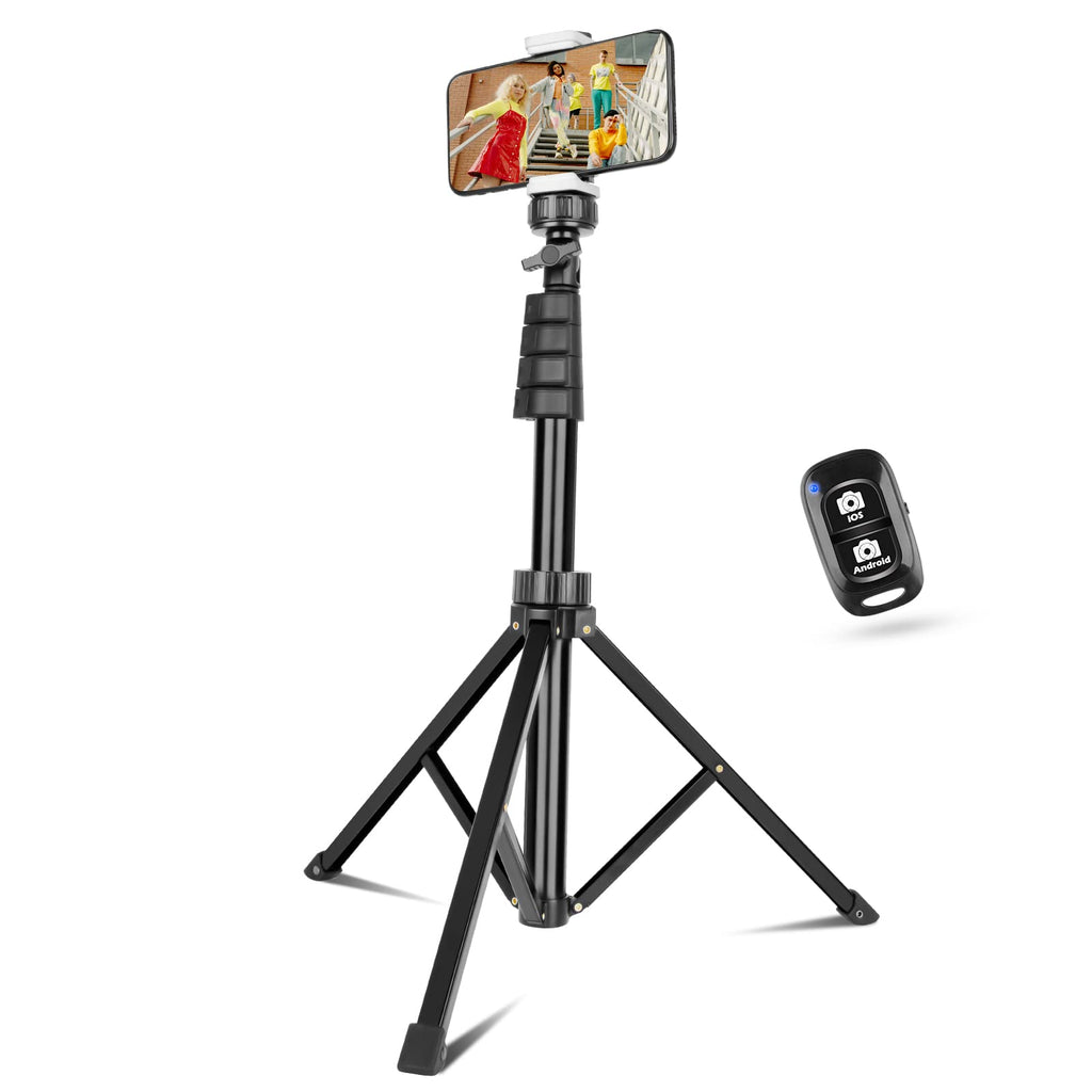 Sensyne Phone Tripod & Selfie Stick, Extendable Cell Phone Tripod Stand with Wireless Remote and Phone Holder, Compatible with iPhone Android Phone, Camera…