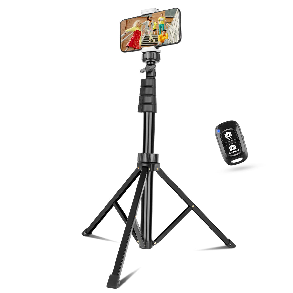 Sensyne Phone Tripod & Selfie Stick, Extendable Cell Phone Tripod Stand with Wireless Remote and Phone Holder, Compatible with iPhone Android Phone, Camera…