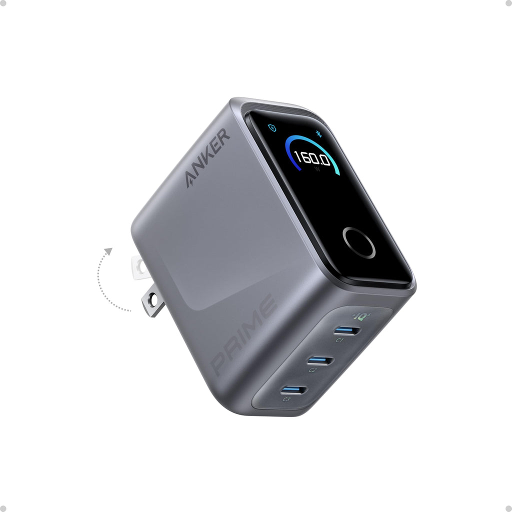 Anker Prime Charger, 160W Max 3-Port GaN Charger, for MacBook Pro Charger
