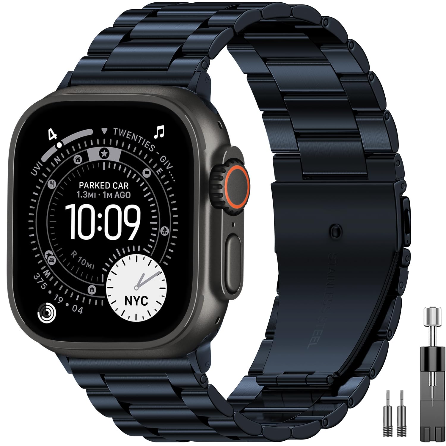 EPULY Stainless Steel Apple Watch Band for 38–49mm Models