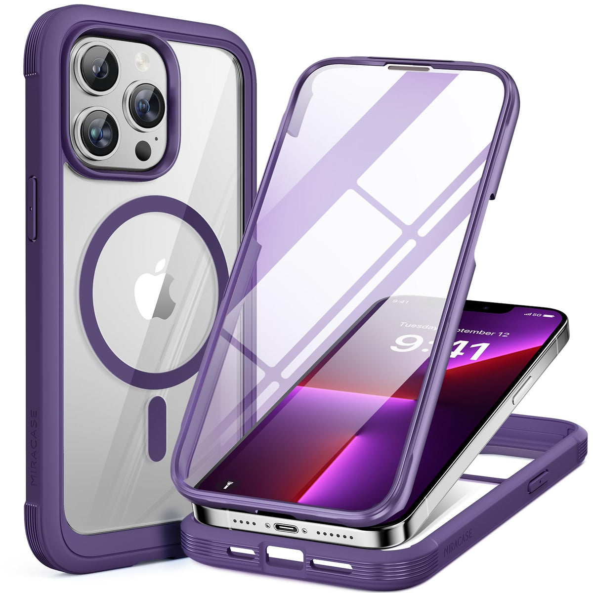 Miracase Full Body for iPhone All Series Glass Case 2026