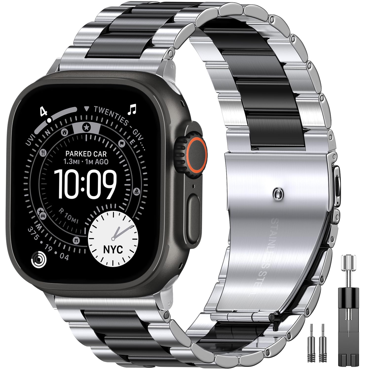 EPULY Stainless Steel Apple Watch Band for 38–49mm Models