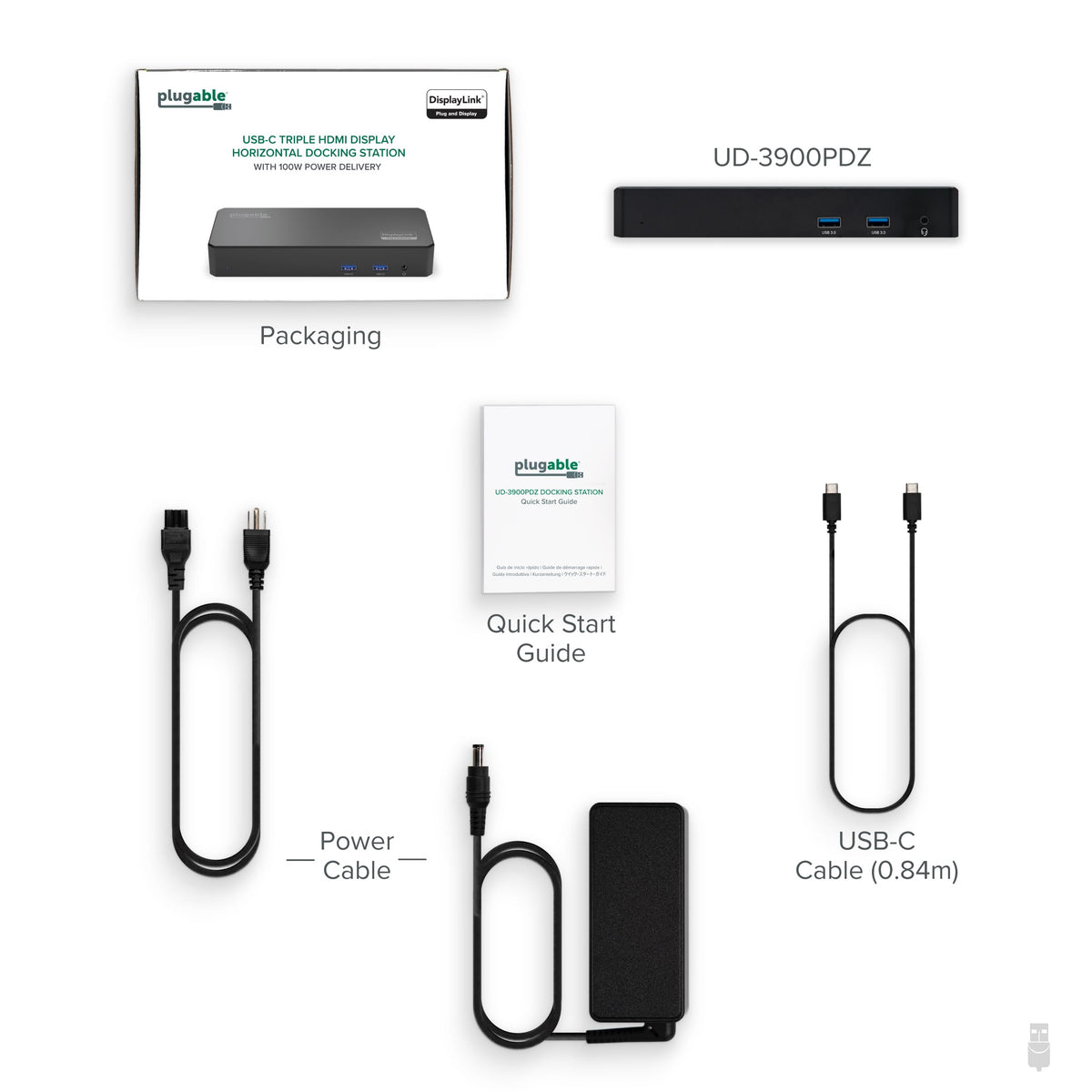 Plugable Triple Display USB-C Docking Station with 100W PD