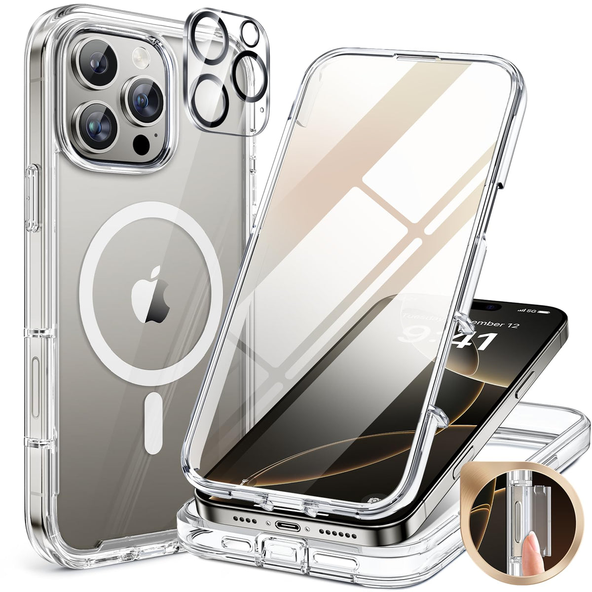 Miracase Full Body for iPhone All Series Glass Case 2026