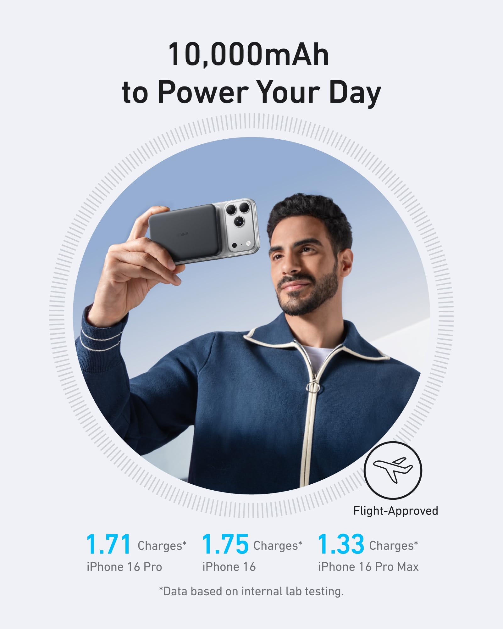 Anker MagGo Power Bank, Slim 10,000mAh Magnetic Battery Pack, Qi2 Certified 15W Ultra-Fast MagSafe Compatible Portable Charger, Ergonomic Design, for iPhone16/15/14/13/12 Series Only