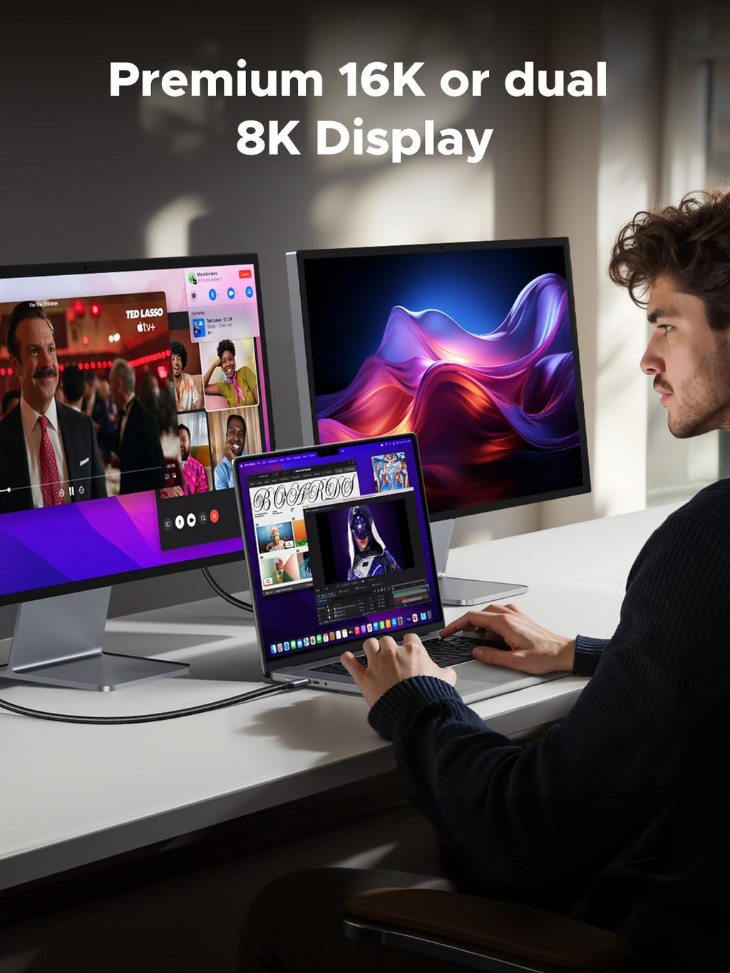 UGREEN 240W USB C to USB C Cable for Thunderbolt 5, USB4 Gen4 80Gbps, 3.3ft