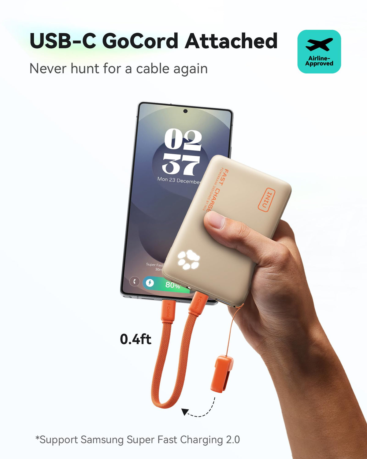INIU Power Bank, Slimmest & Lightest PowerBank USB C Triple 10000mAh Portable Charger