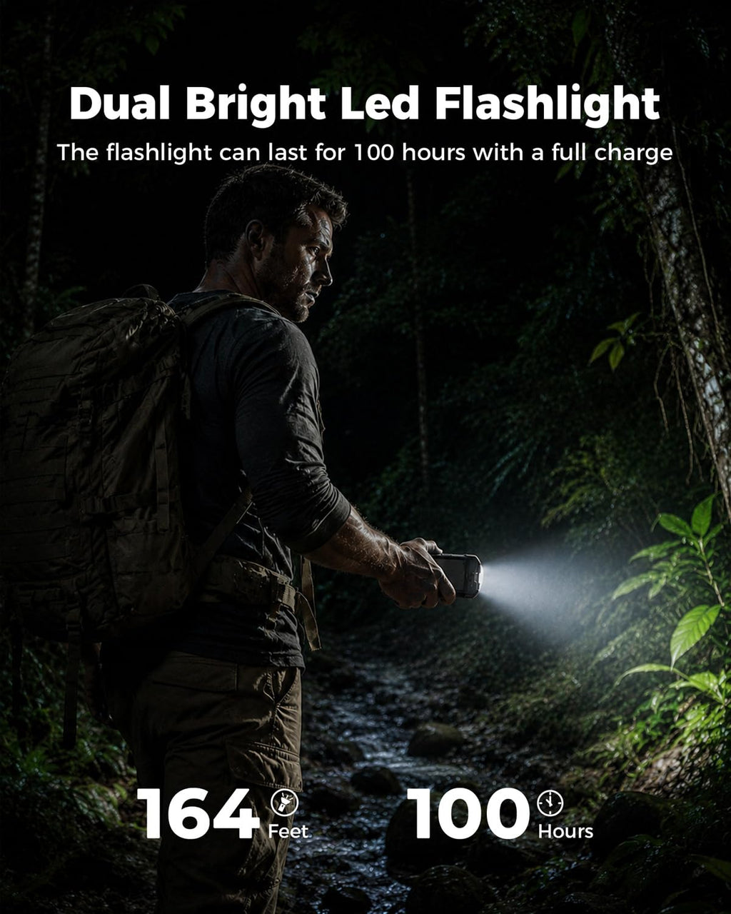 BLAVOR Solar Power Bank 10,000mAh, Portable Wireless Charger, 20W Fast Charging External Battery Pack with USB C for Cell Phones, Solar Panel Charging with Dual Flashlight for Camping