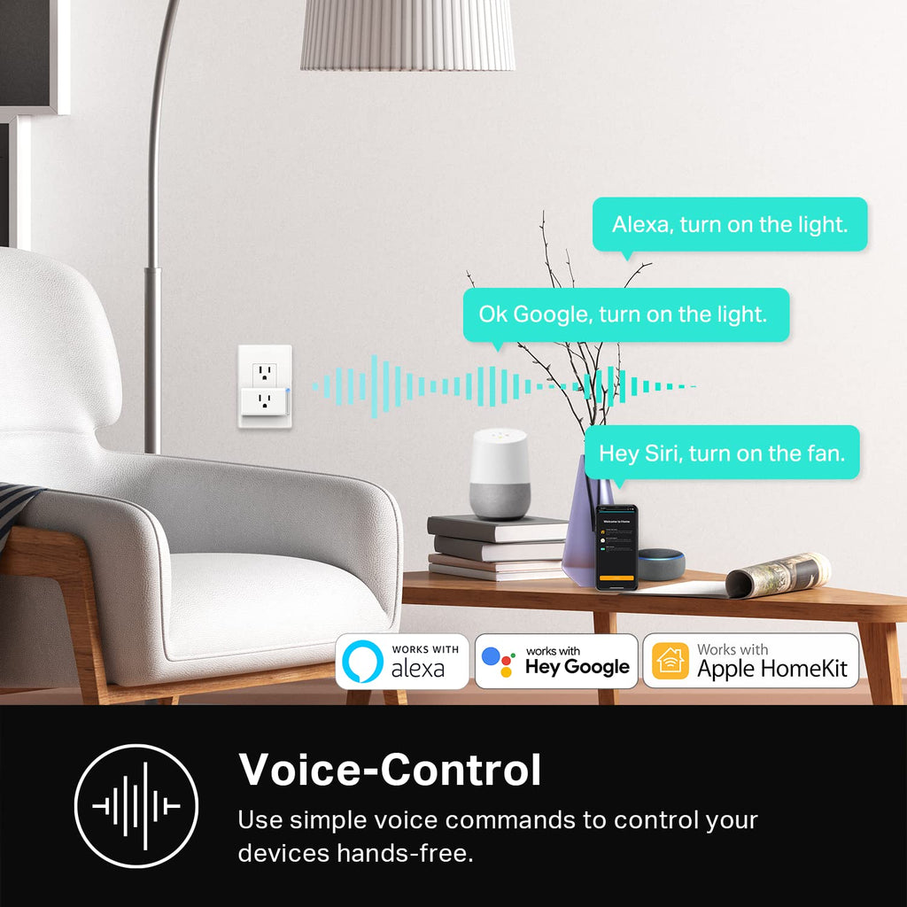 Kasa 15A Wi-Fi Smart Plug with Alexa & HomeKit Support