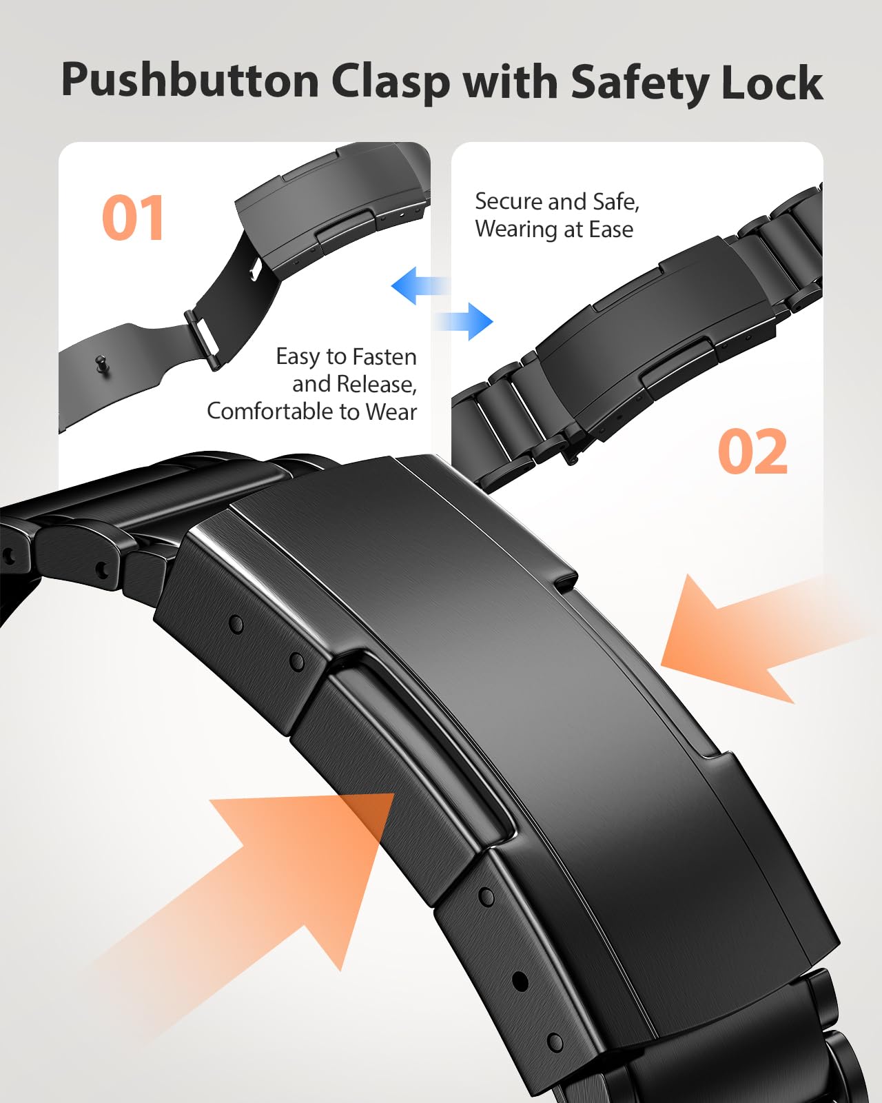 ZABUDUO Titanium Apple Watch Band for 42–49mm Models