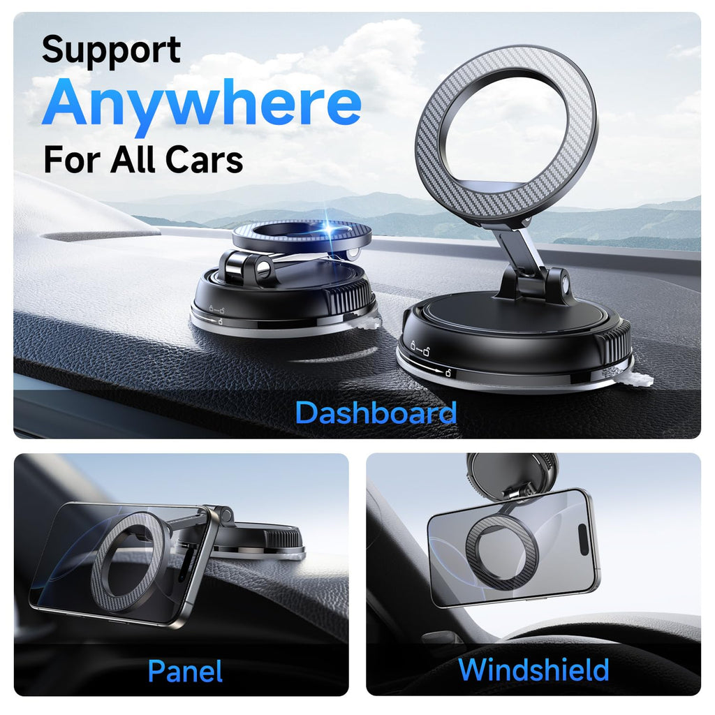 ANDERY Car Phone Holder for Magsafe [78+LBS Strongest Suction & 2400gf Magnetic] 360° Adjustable Car Phone Mount, Phone Holders for Your Car for iPhone 17 Pro Max 16 15 14 13 12 Air Plus