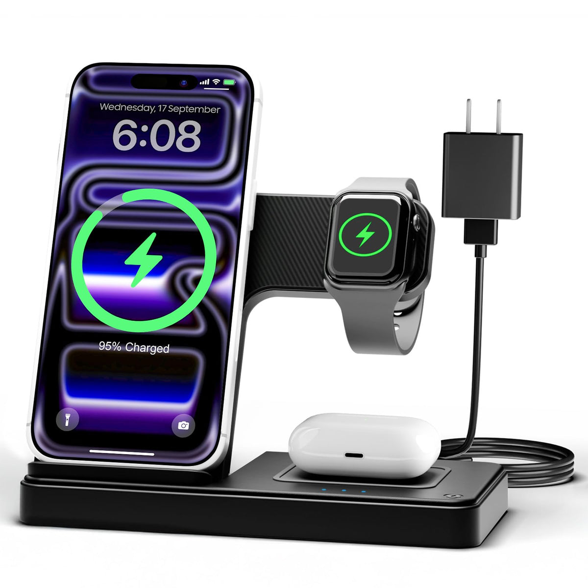 3-in-1 Wireless Charging Station for Apple Devices