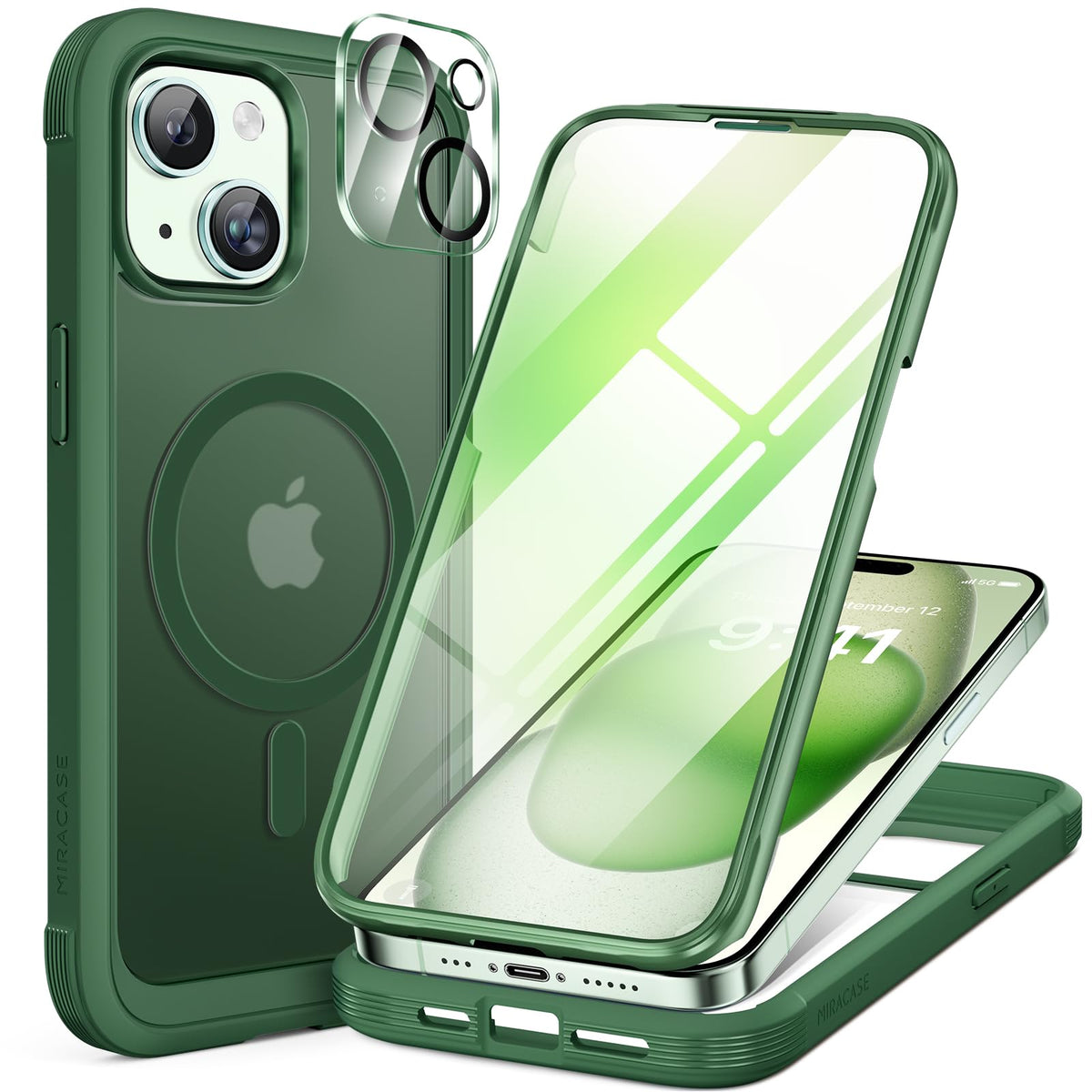 Miracase Full Body for iPhone All Series Glass Case 2026