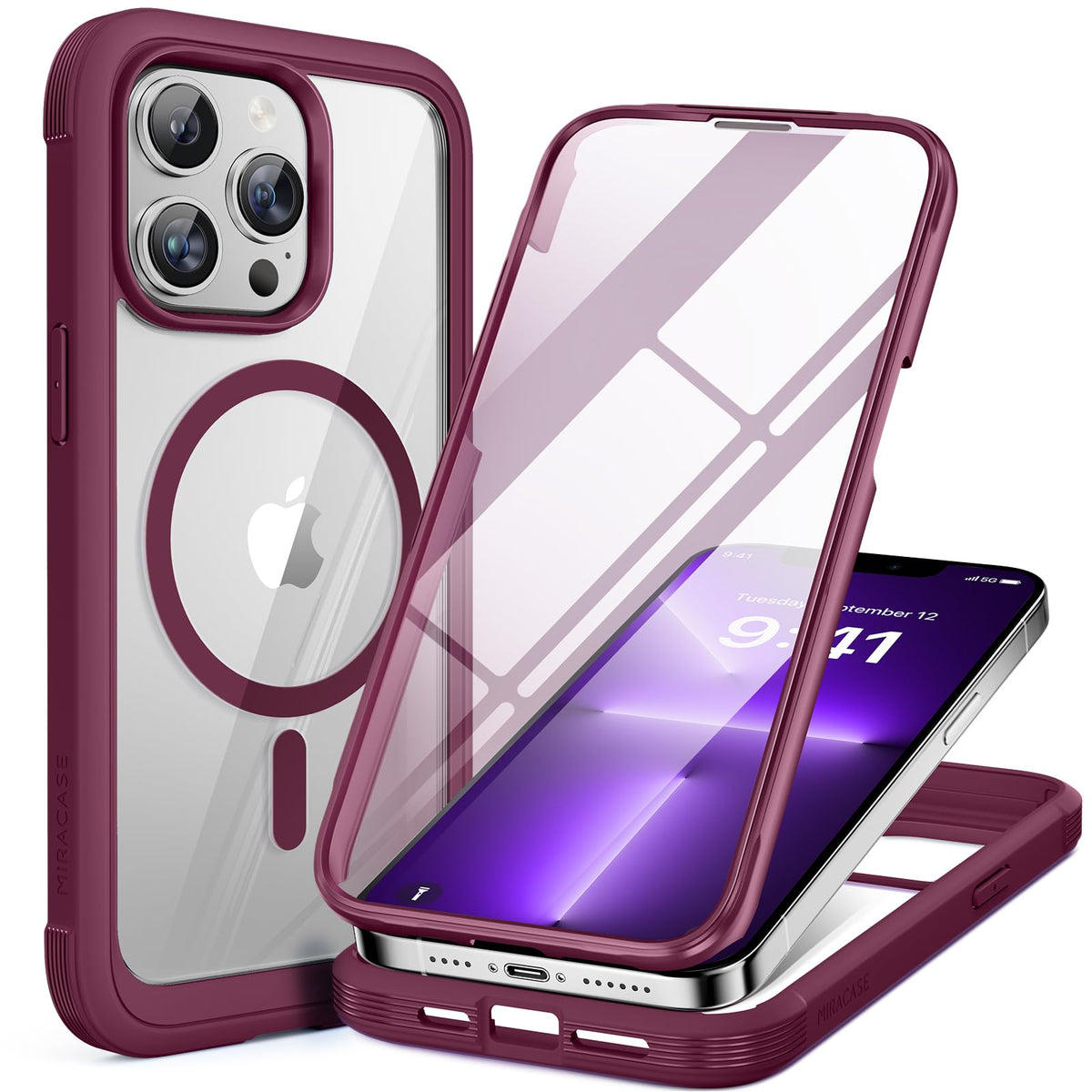 Miracase Full Body for iPhone All Series Glass Case 2026