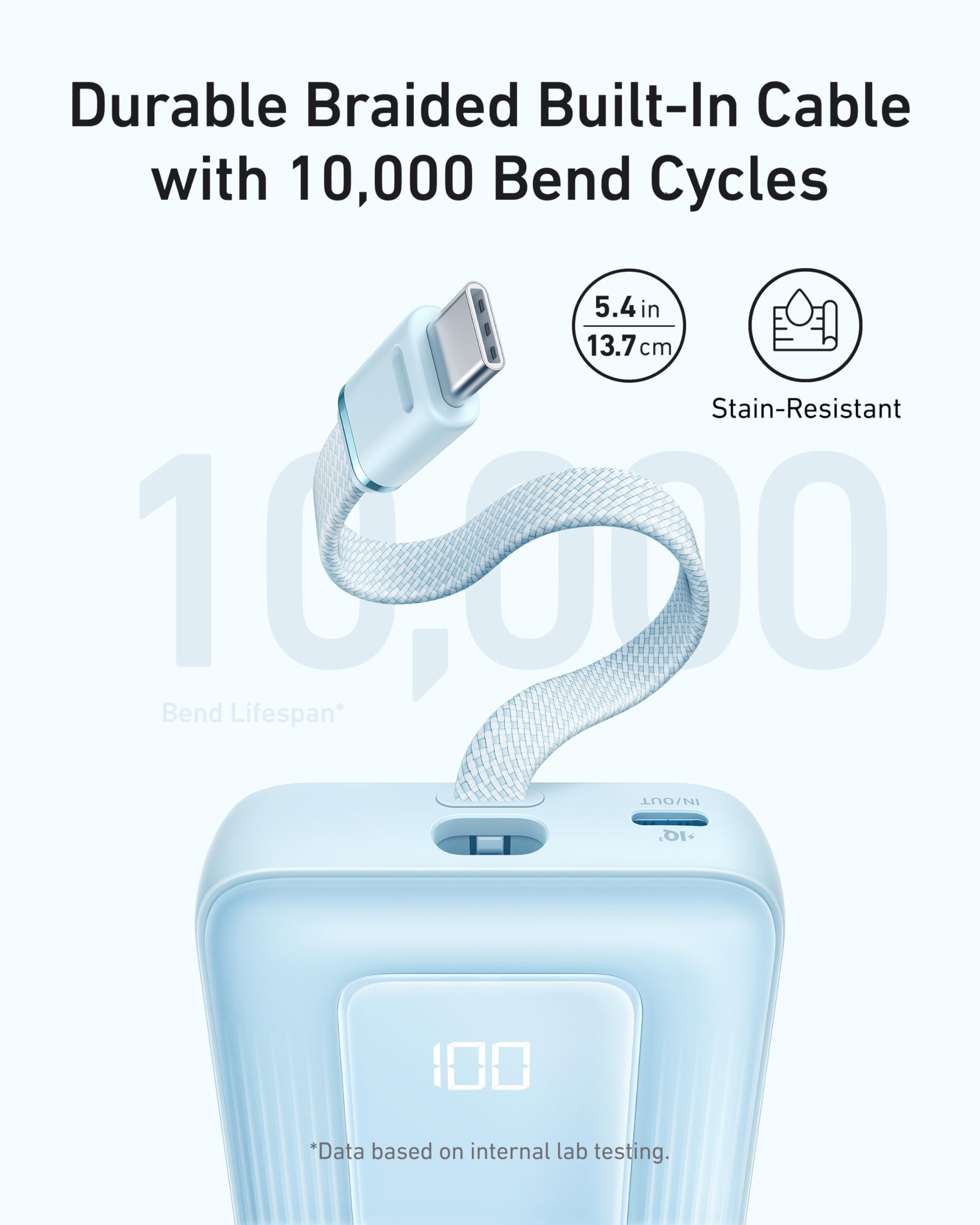 Anker Portable Charger, 10,000mAh 30W Power Bank, USB-C in and Out Fast Charging Battery Pack, Travel Essential Phone Power Bank, for iPhone 17/16, Galaxy and More