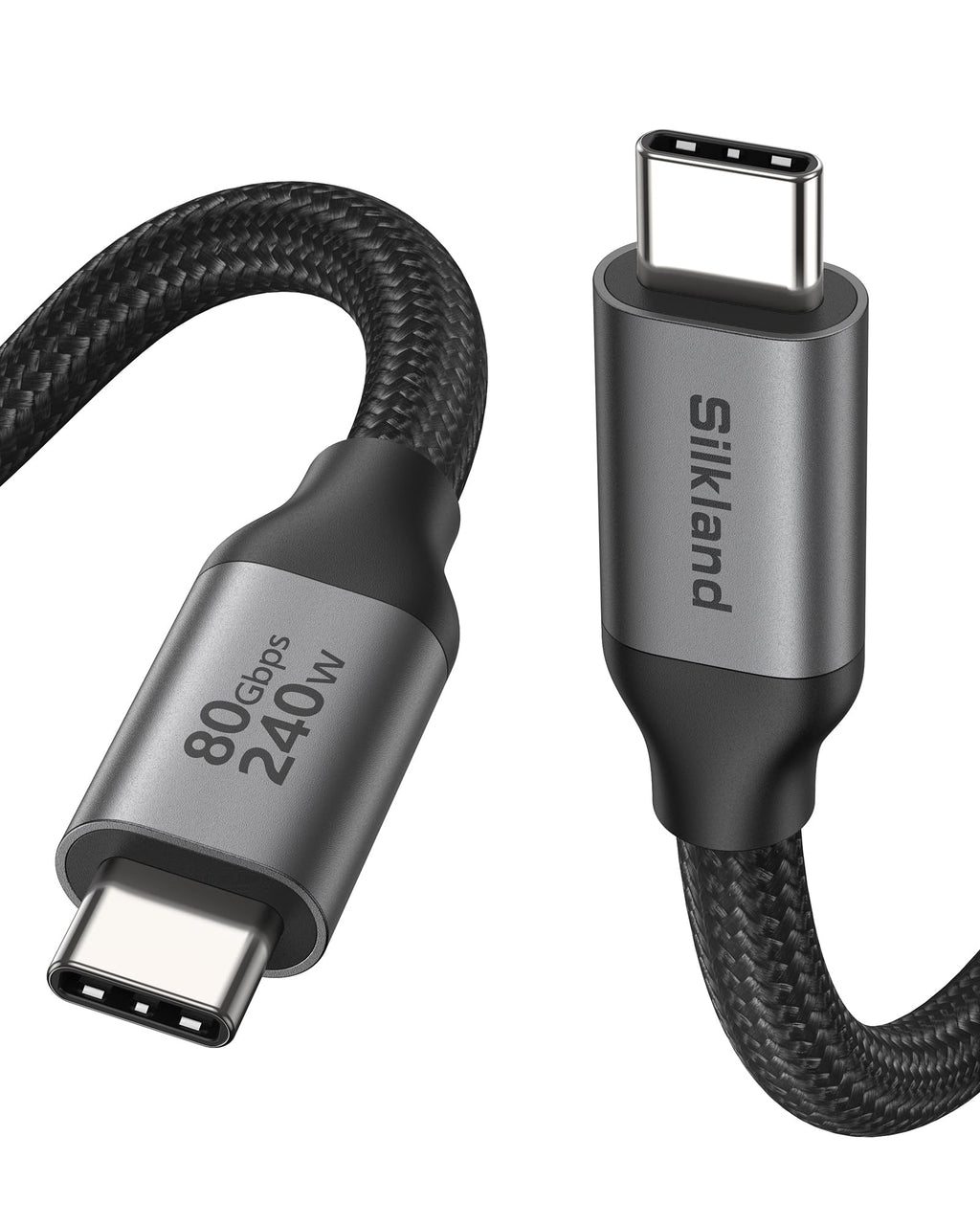 Silkland 80Gbps USB 4 Cable for Thunderbolt 5 Cable, 120Gbps Display Bandwidth, 240W Fast Charging, 16K 8K 6K Video
