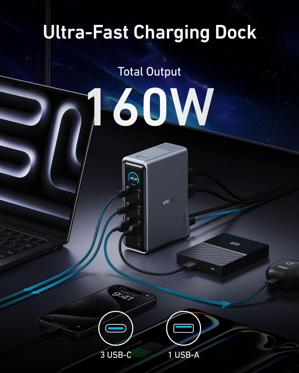 Anker Prime 14-Port Docking Station with 160W Output