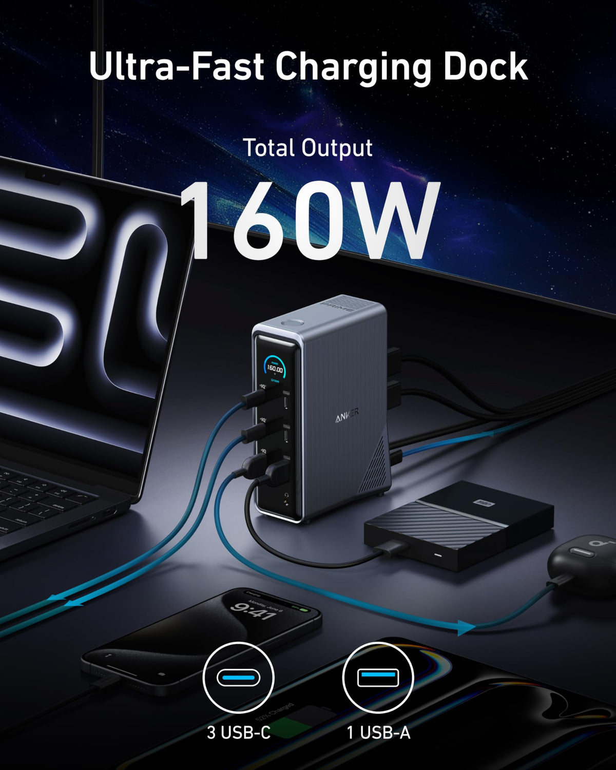 Anker Prime 14-Port Docking Station with 160W Output