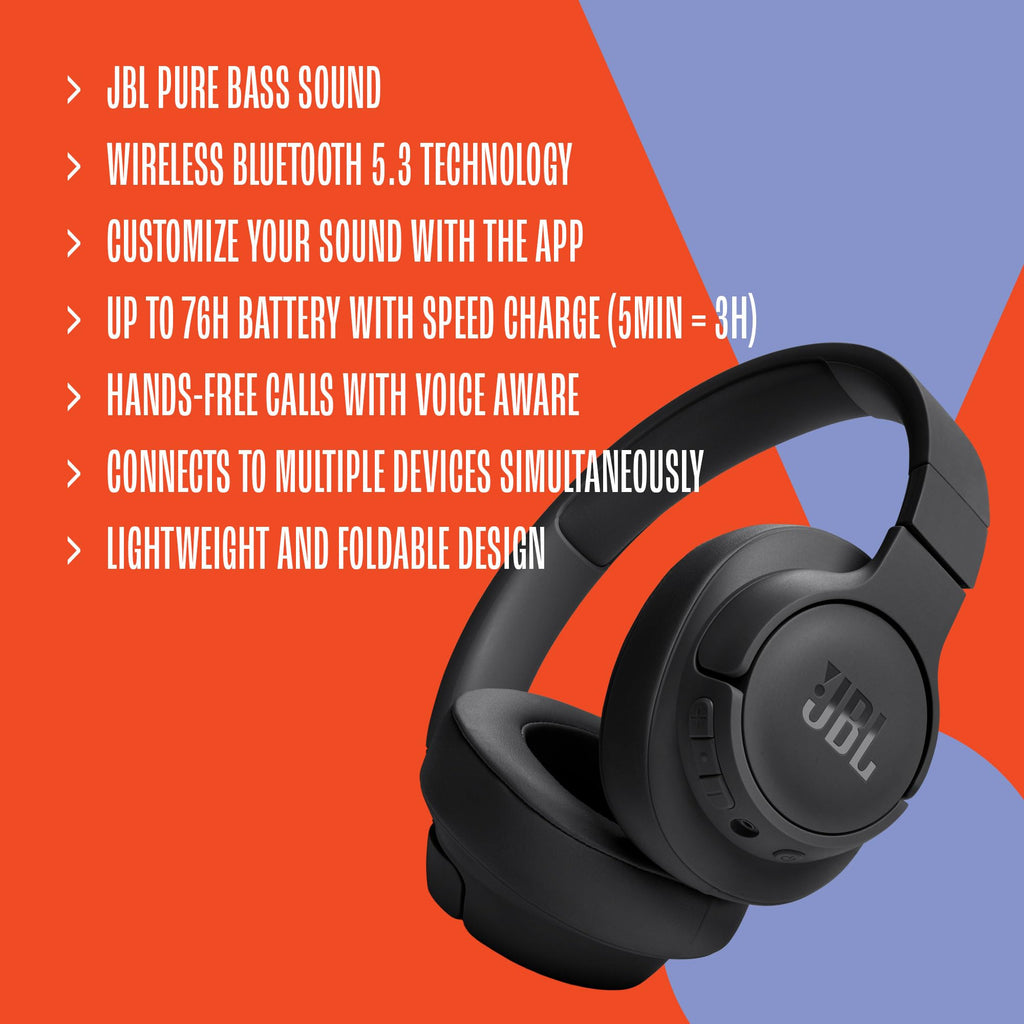 JBL Tune 720BT Wireless Over-Ear Headphones with Pure Bass