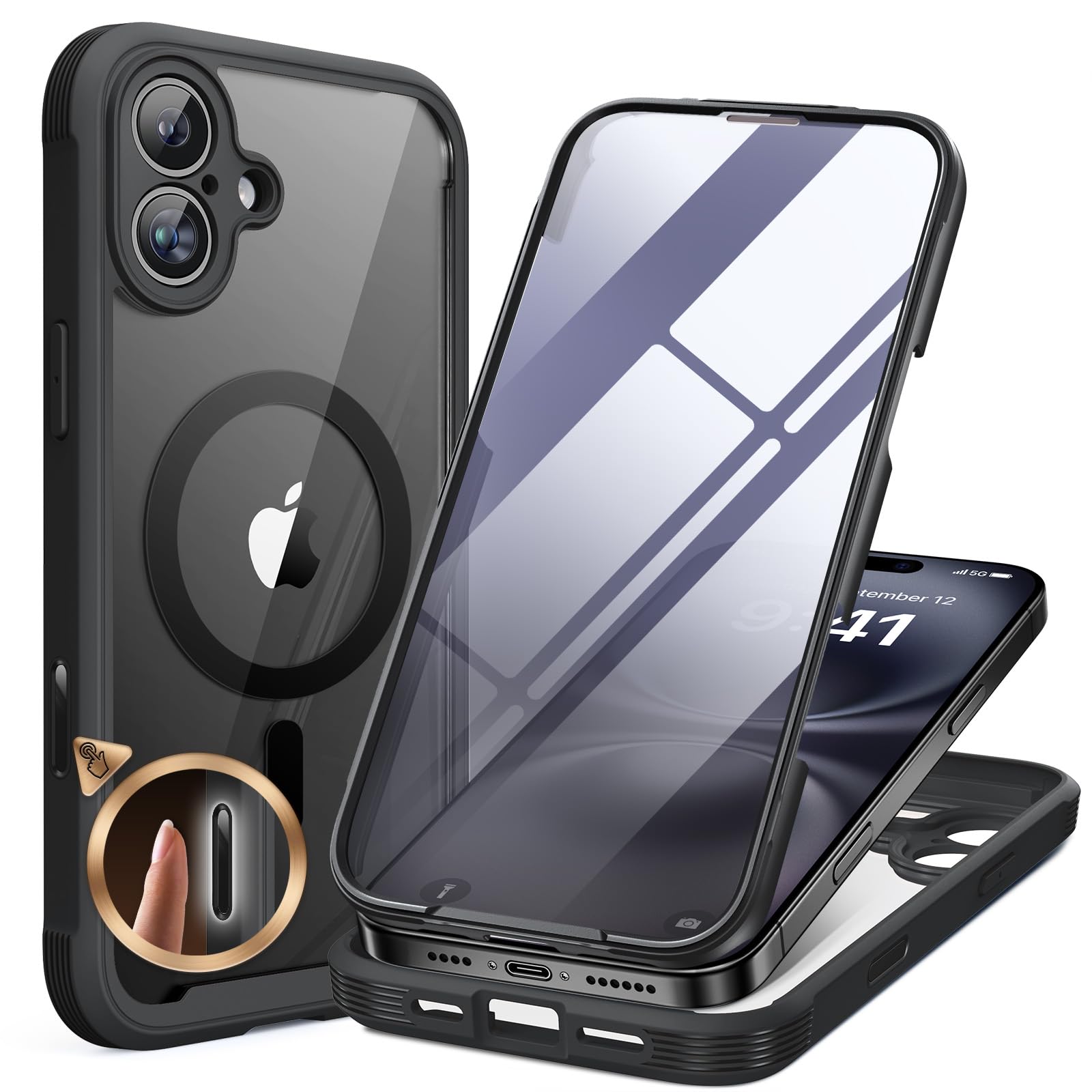 Miracase Full Body for iPhone All Series Glass Case 2026