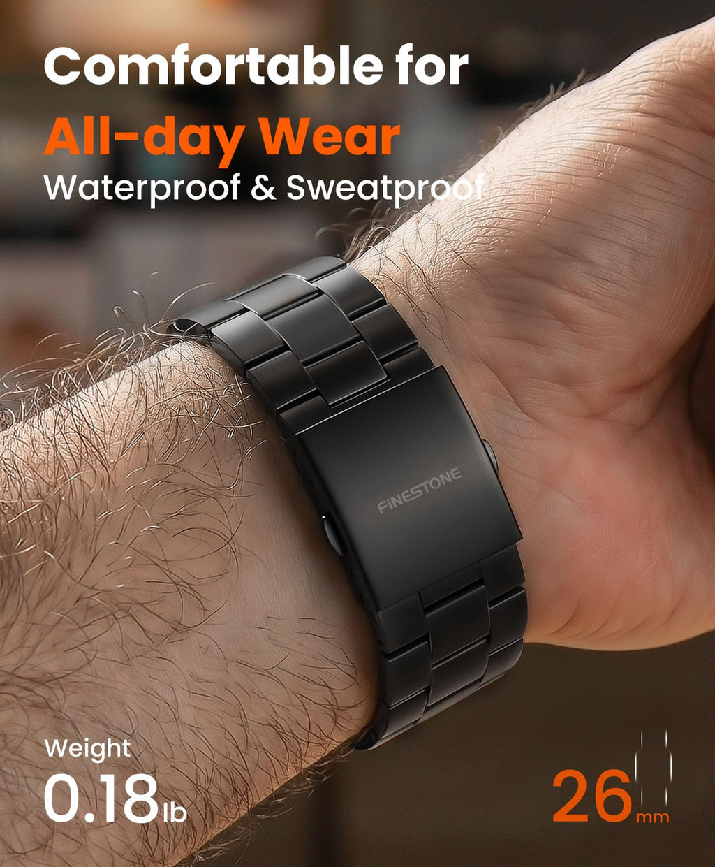 FiNESTONE CRNS01 Titanium Apple Watch Ultra Band for Men