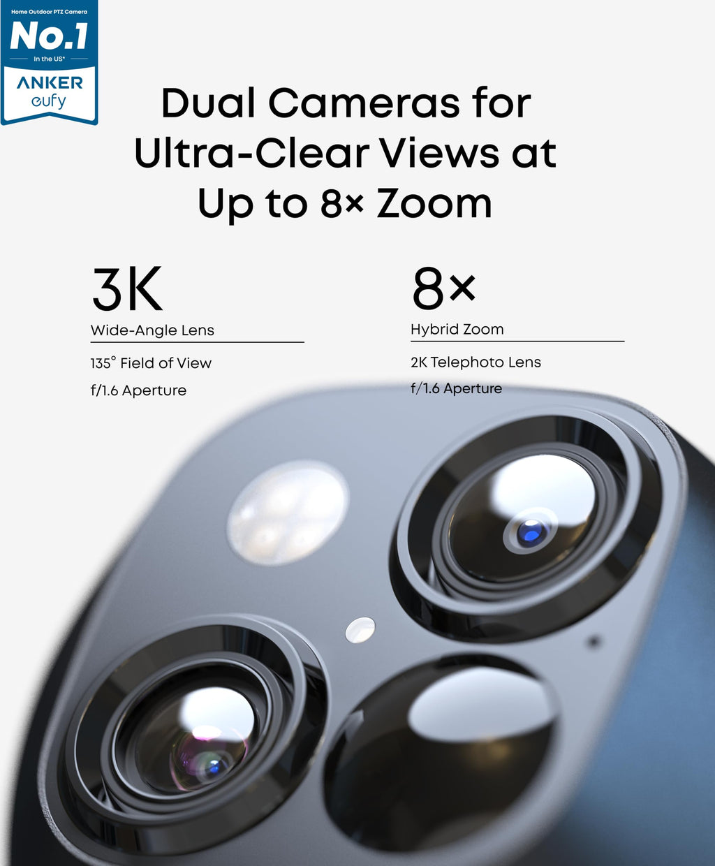 eufy SoloCam S340 3K Dual-Lens Solar Security Camera