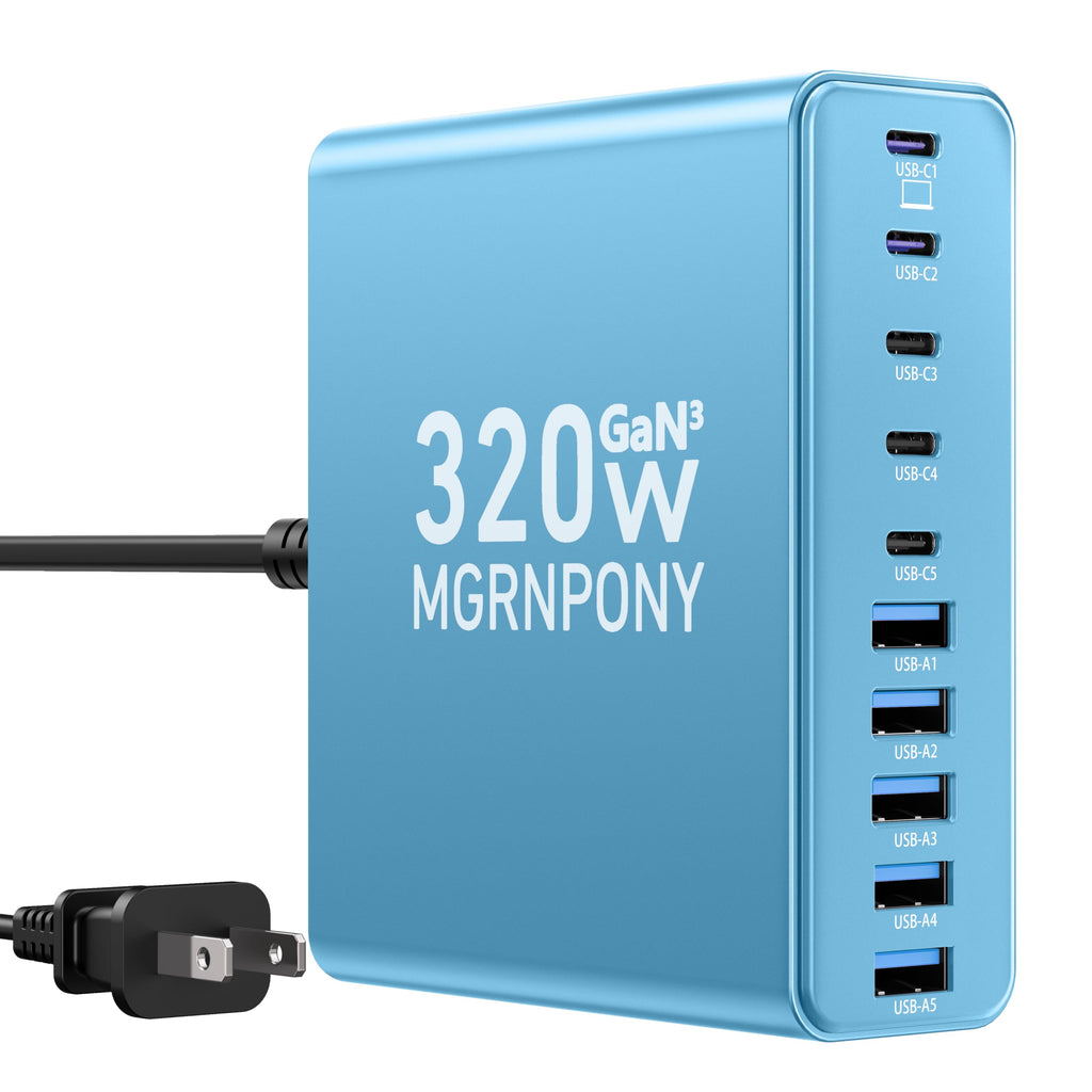 MGRNPONY USB C Charger Block, 10-Port USB C Charging Station