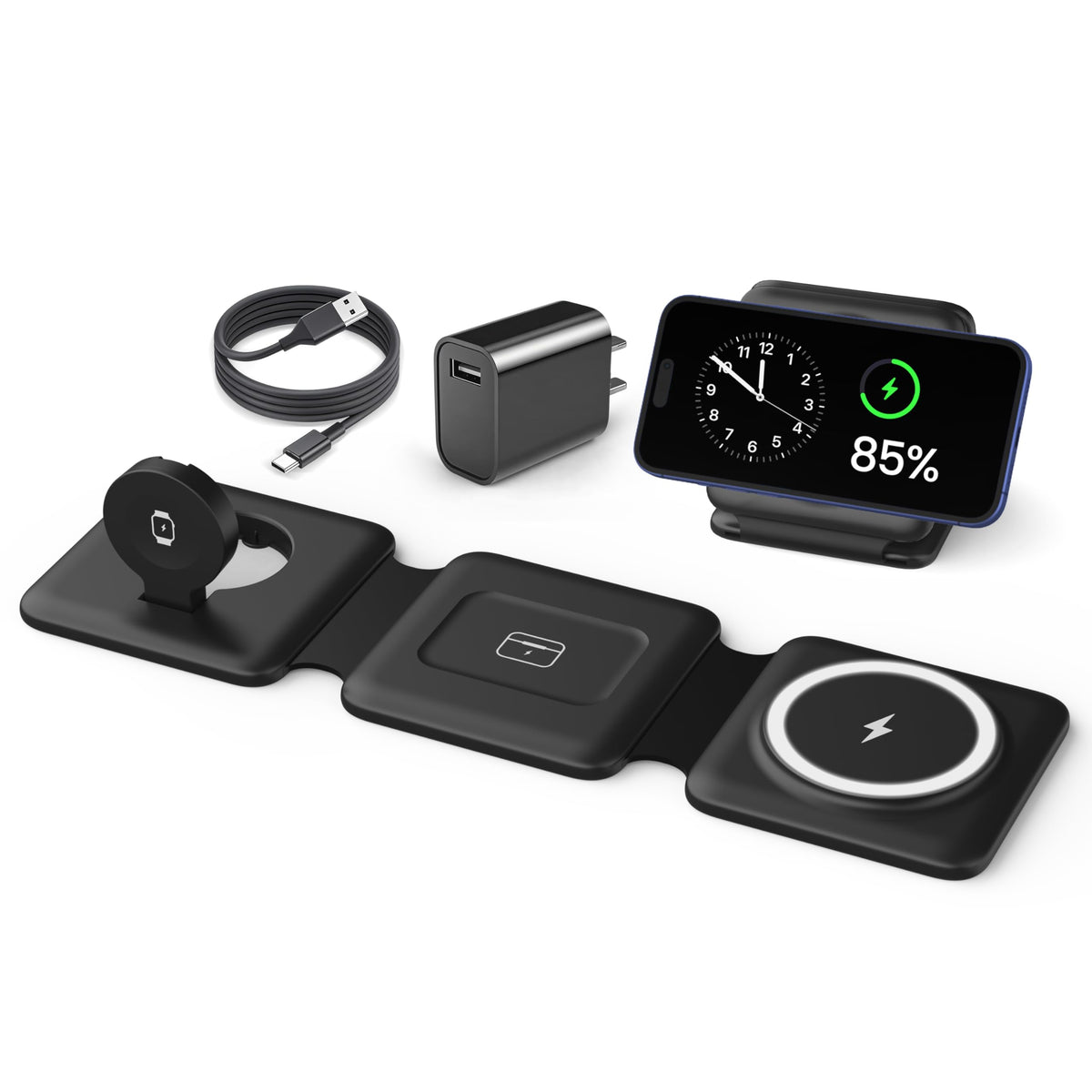 3-in-1 Foldable MagSafe Charging Station for Apple Devices
