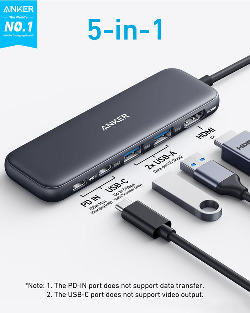 Anker 332 5-in-1 USB-C Hub with HDMI and USB Ports