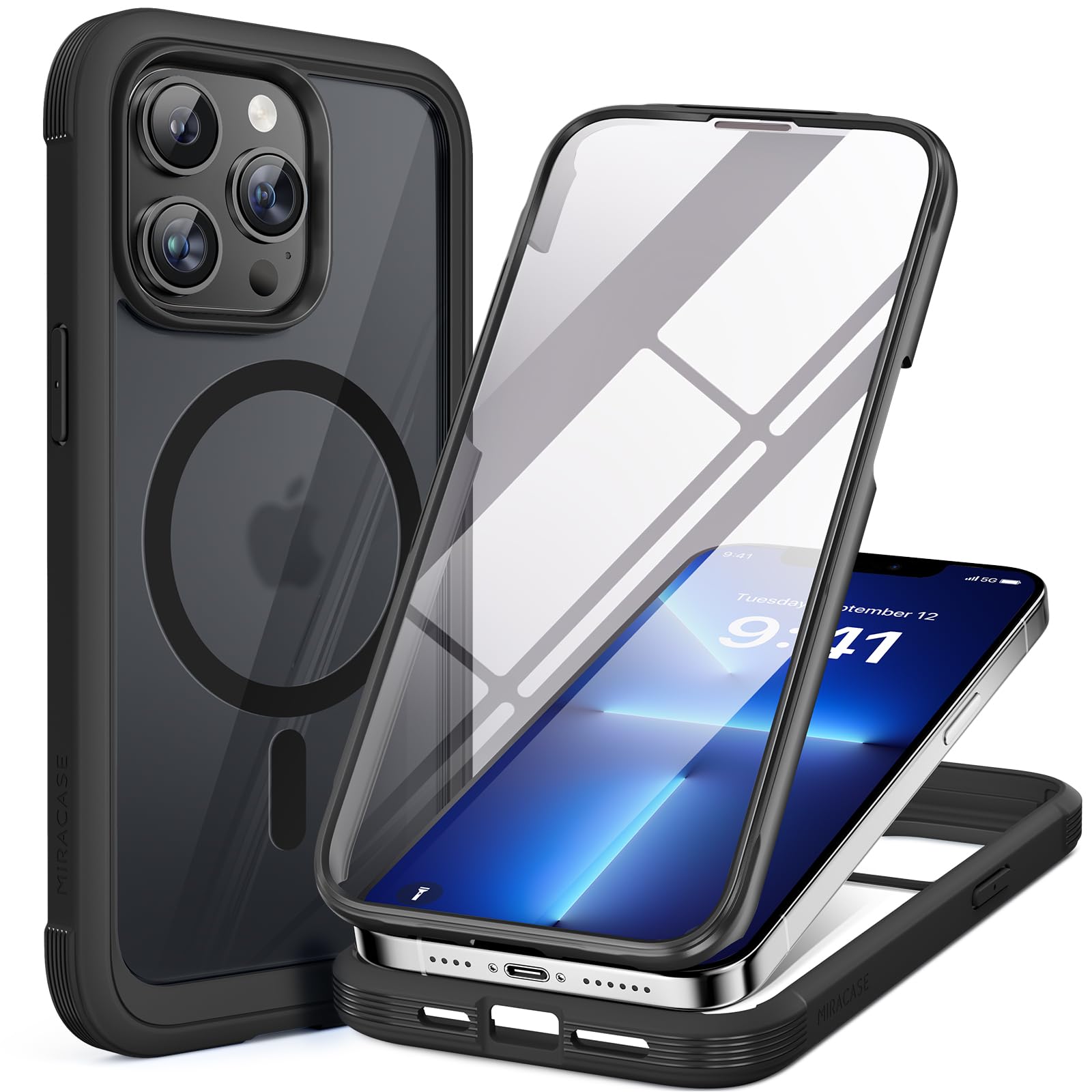 Miracase Full Body for iPhone All Series Glass Case 2026