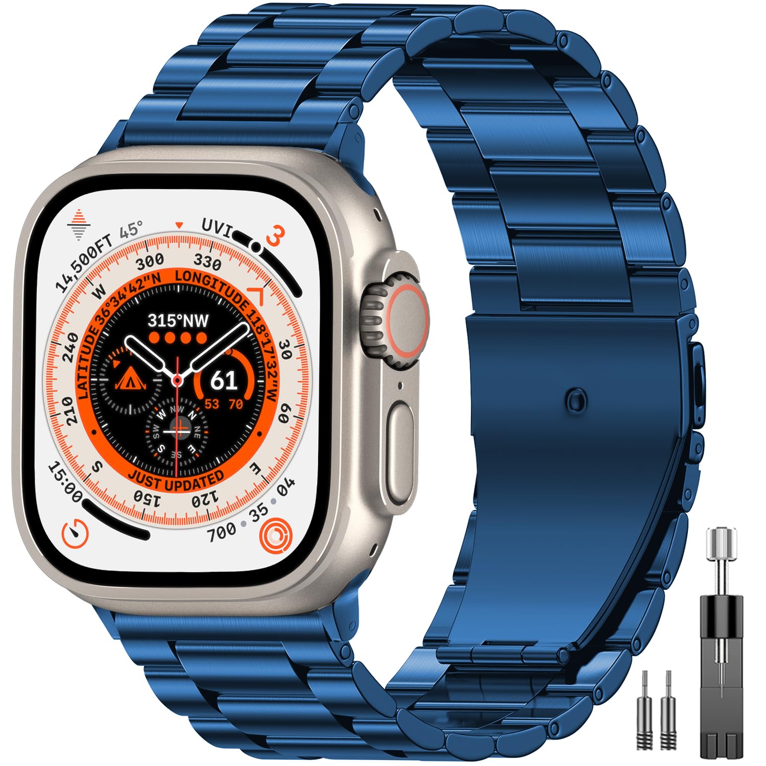 EPULY Stainless Steel Apple Watch Band for 38–49mm Models