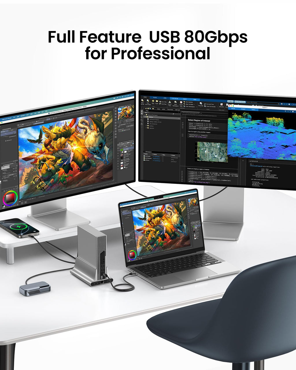 Silkland 80Gbps USB 4 Cable for Thunderbolt 5 Cable, 120Gbps Display Bandwidth, 240W Fast Charging, 16K 8K 6K Video