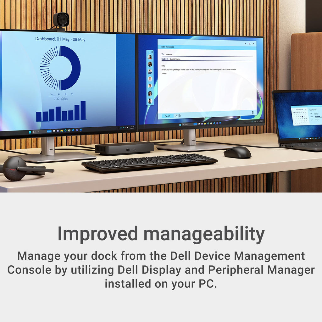 Dell Pro WD25 USB-C Laptop Docking Station with 100W Power