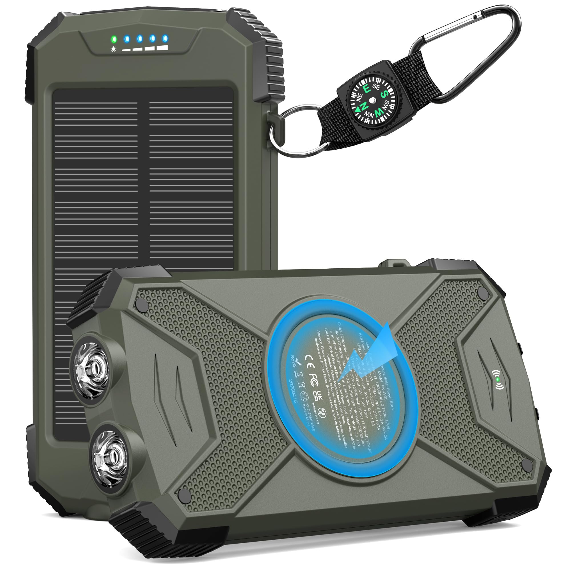 BLAVOR 10,000mAh Solar Power Bank with 20W Fast Charging